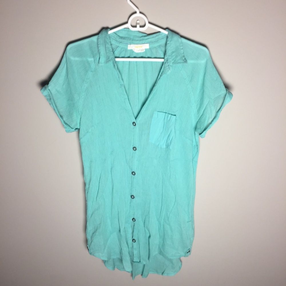 Anthro Hei Hei Blue Blouse Medium